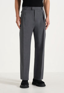 Dorian - Pleated Tailored Wool-Blend Pants - Grey