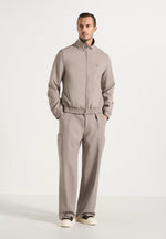 Luca - Relaxed Fit Pleated Pocket Pants - Mushroom