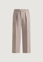 Luca - Relaxed Fit Pleated Pocket Pants - Mushroom