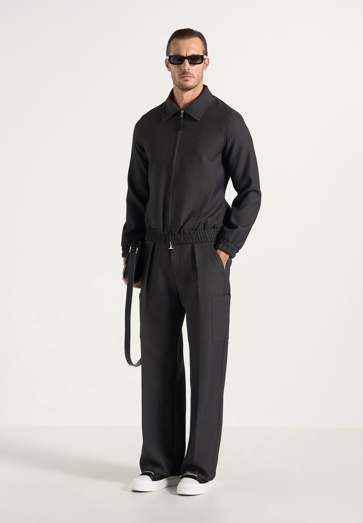 Luca - Relaxed Fit Pleated Pocket Pants - Grey