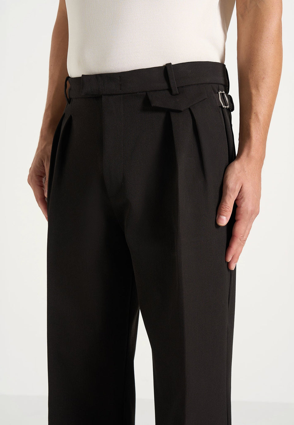 Pierre - Twin Pleat Dress Pants - Dark Brown