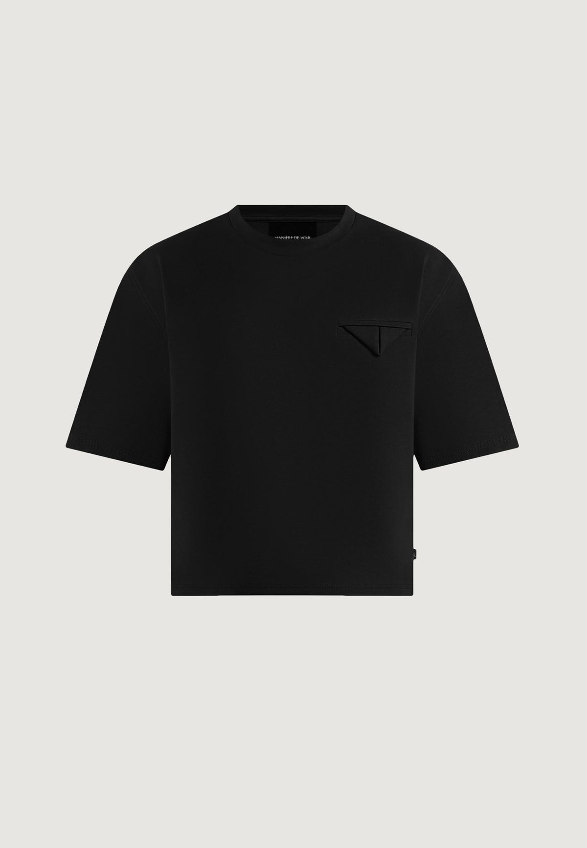 Leon - Boxy Cropped T-Shirt - Black