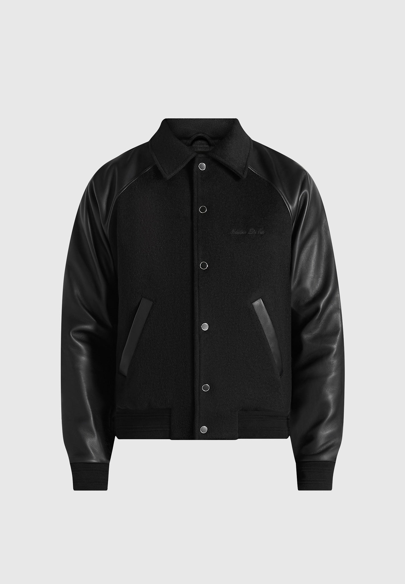 olivier-wool-and-leather-raglan-varsity-jacket-black