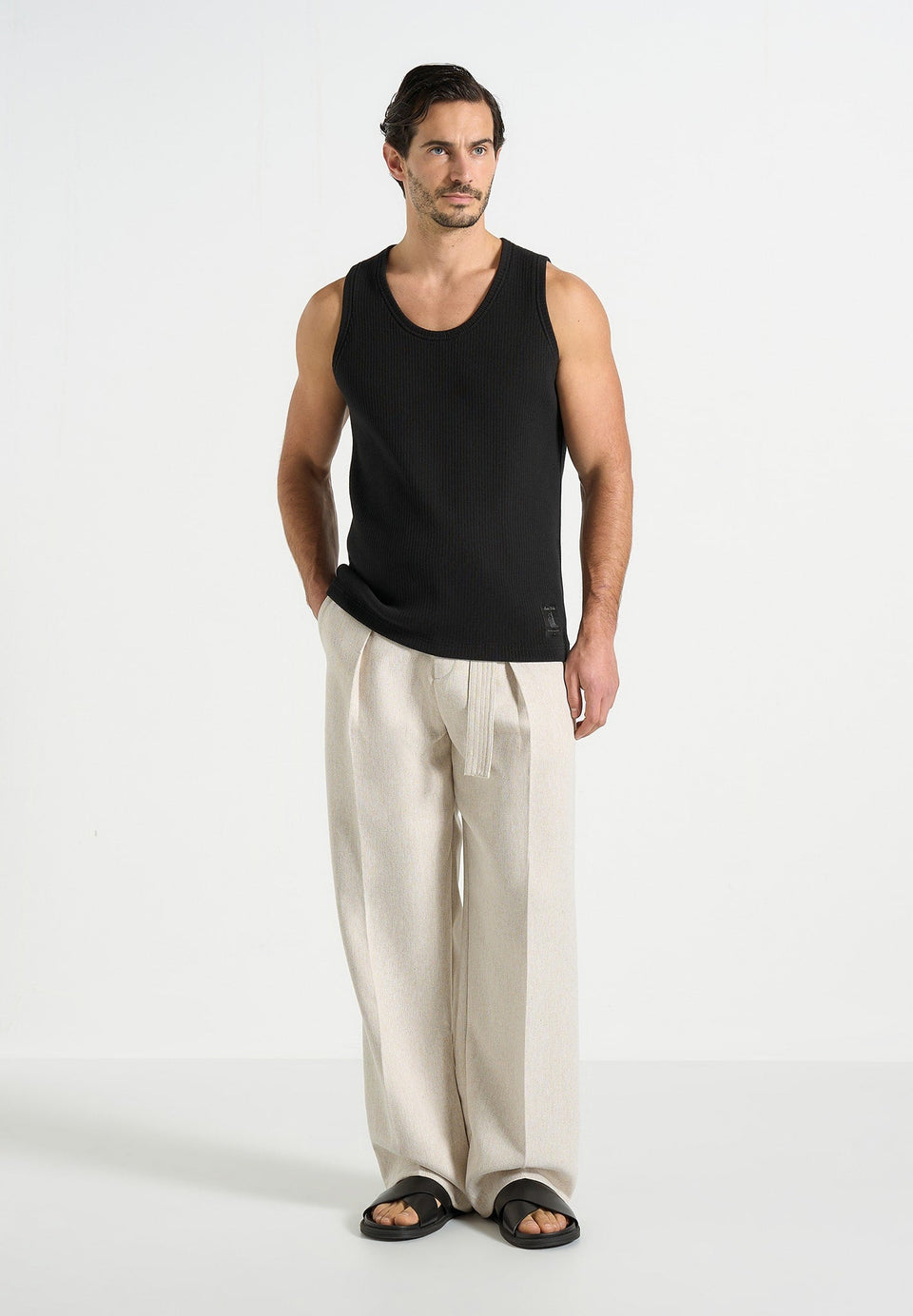 vs001-ribbed-cotton-vest-black