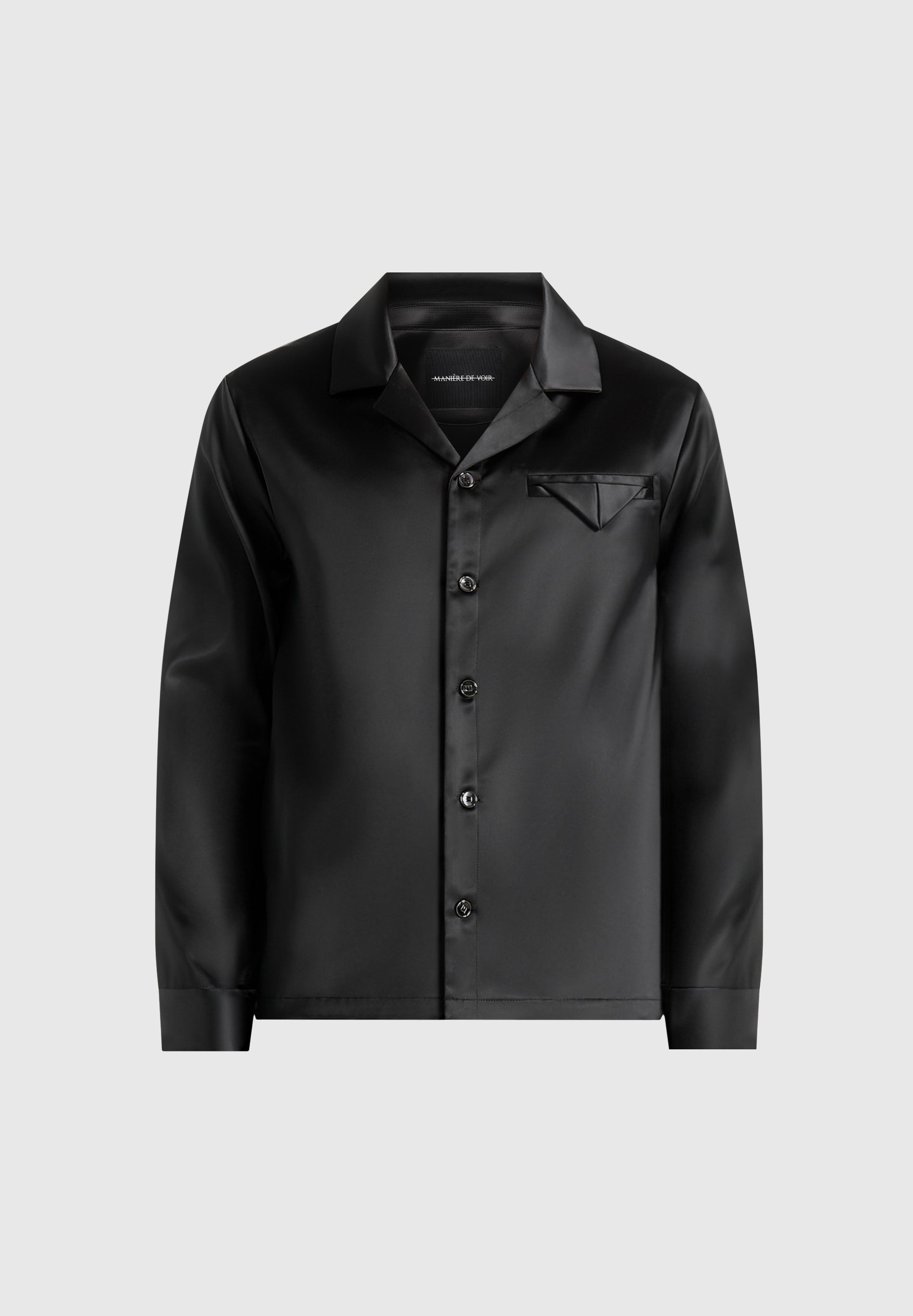 Constant - Satin Shirt - Black | Manire De Voir USA Constant - Satin Shirt - Black | Manire De Voir USA