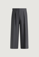 Lior - Box Pleat Wide Leg Wool-Blend Pants - Grey