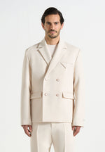 Didier - Double Breasted Tailored Suit Jacket - Off White