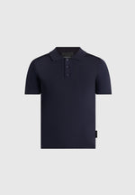 PL001 - Luxe Knitted Polo Top - Navy