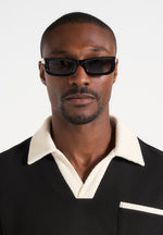 Milan - Curved-Frame Sunglasses - Black