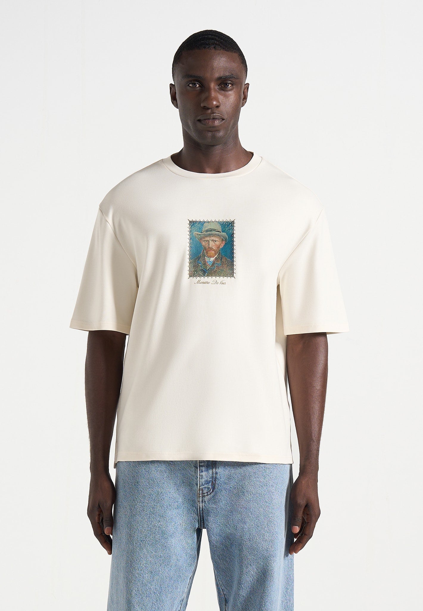 Anders - Almond Blossoms Cotton T-Shirt - Cream 
