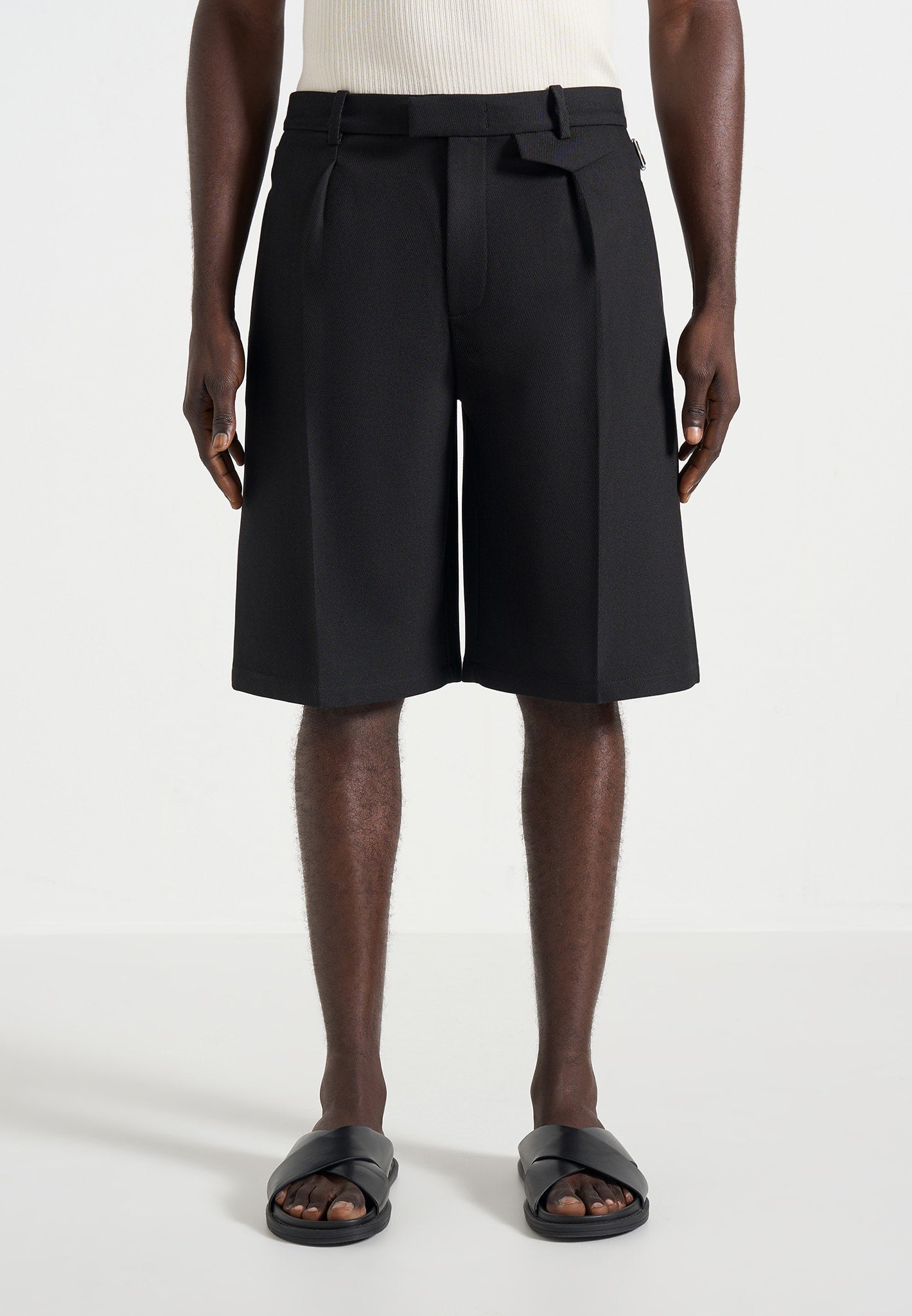 Auguste - Tailored Twill Bermuda Shorts - Black 