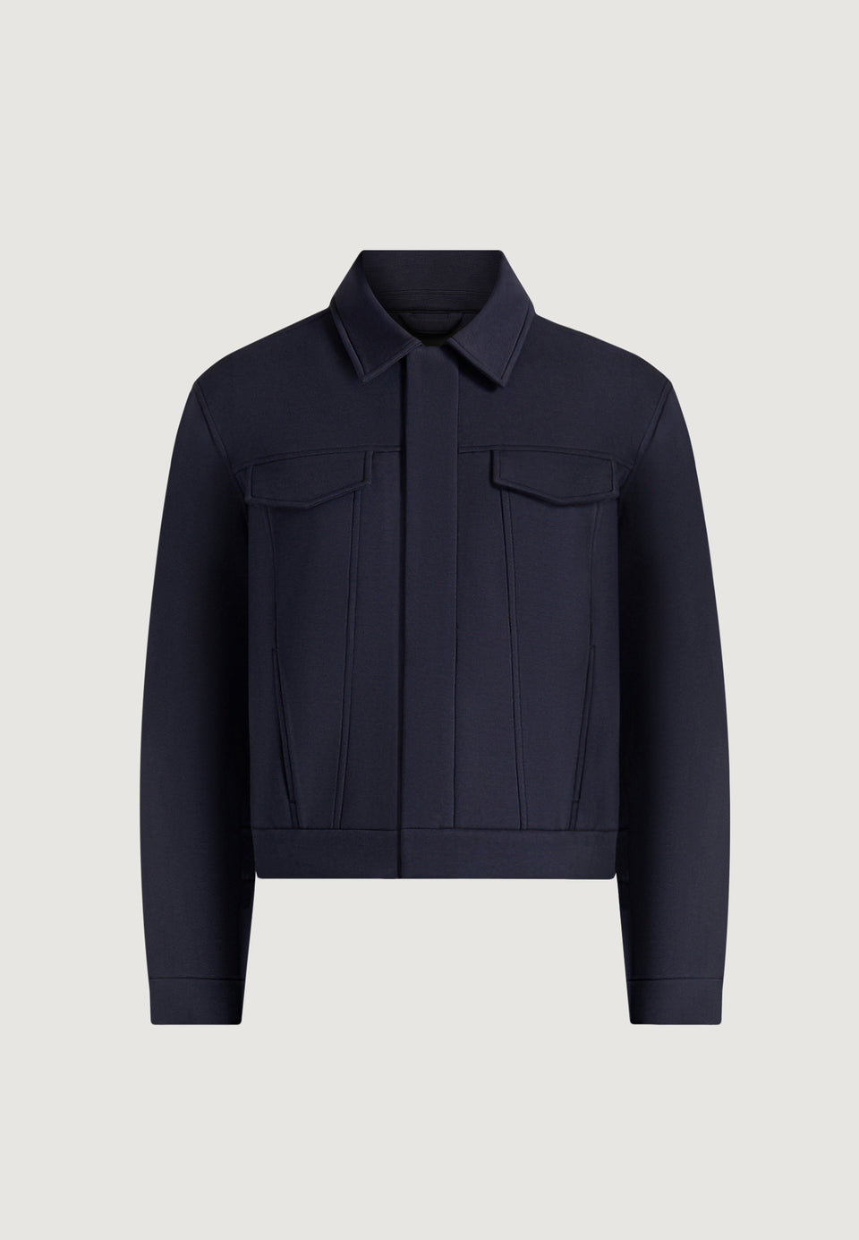 Kairo - Neoprene Trucker Jacket - Navy