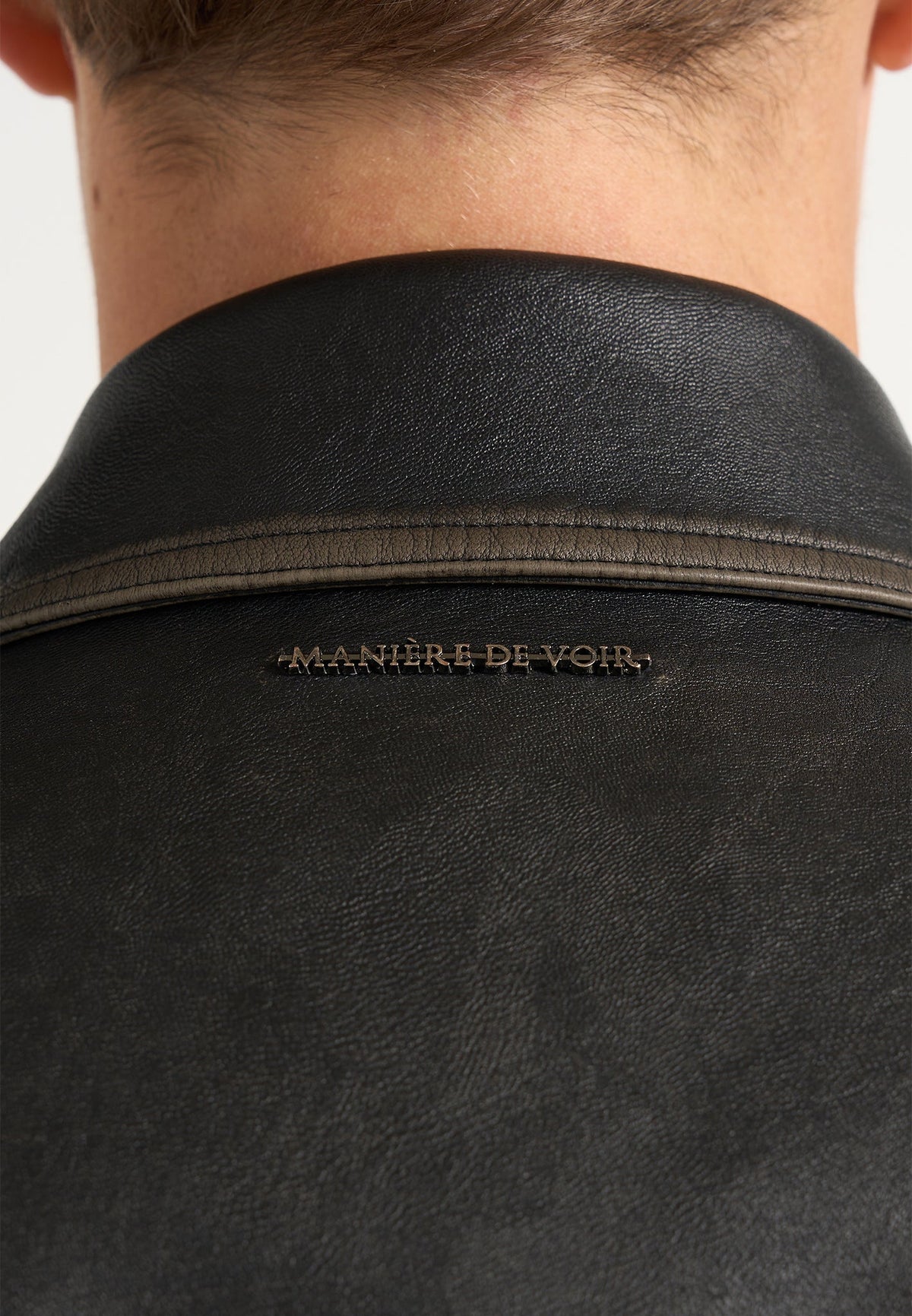 Clint - Vintage Leather Bomber Jacket - Black