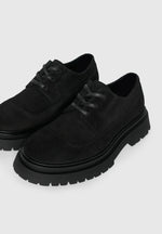 Rennes - Suede Derby Shoe - Black