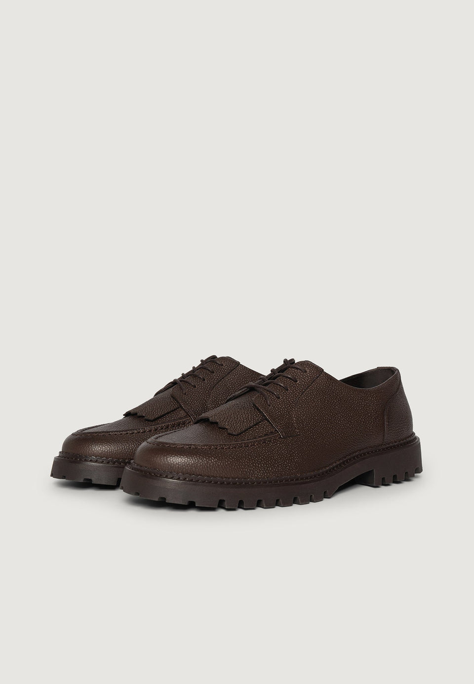 Fernand - Leather Fringe Derby Shoe - Brown