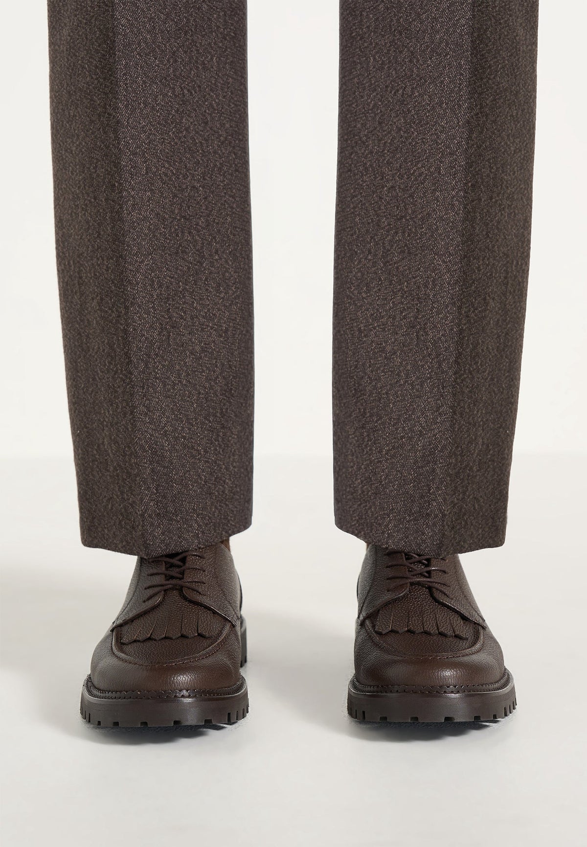 Fernand - Leather Fringe Derby Shoe - Brown