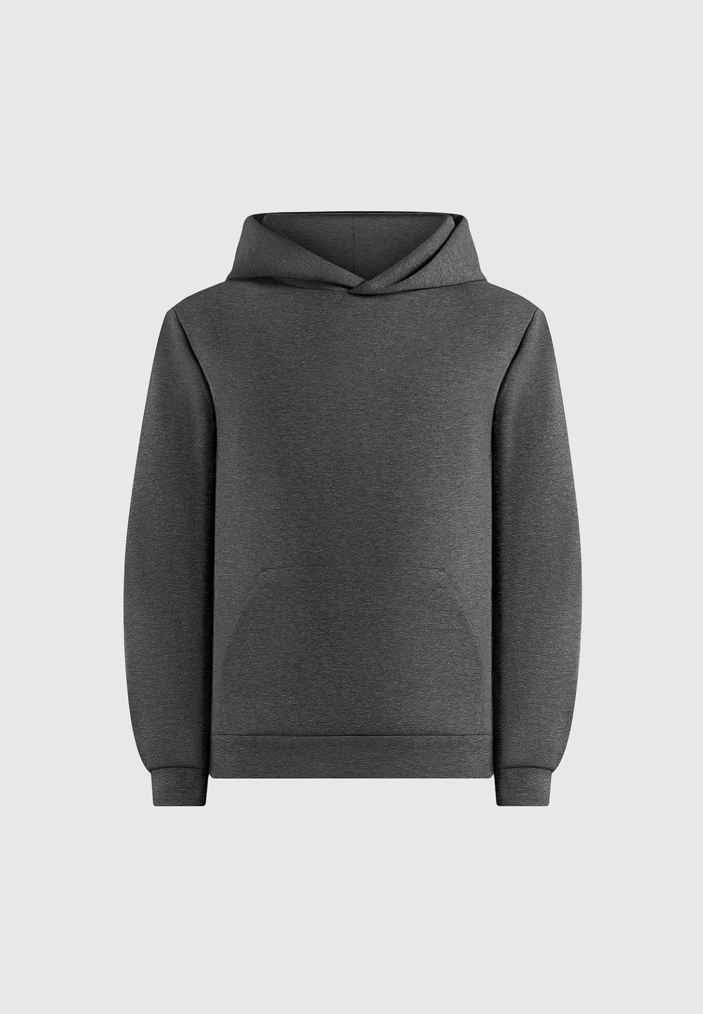 Drew - Neoprene Minimal Regular Fit Hoodie - Charcoal Grey