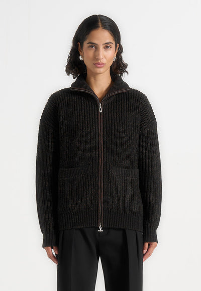 jamie-unisex-speckled-wool-zip-through-jacket-black
