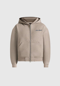 JS002 - Unisex Signature Relaxed Fit Zip Hoodie - Taupe