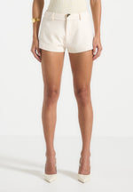 Elle - Tailored Mini Shorts - Cream