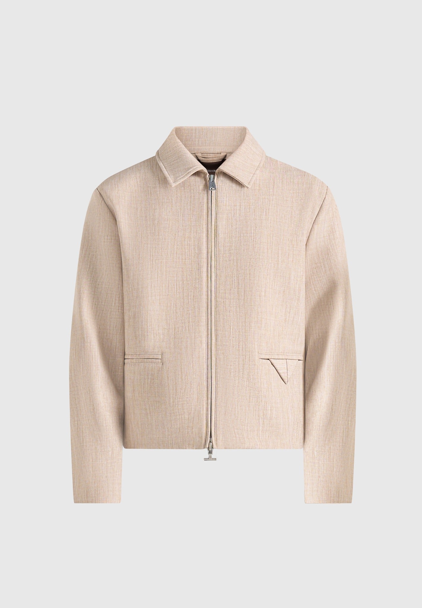 amir-boxy-hatched-harrington-jacket-beige