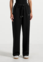 Avery - Unisex Neoprene Relaxed fit Sweatpants - Black