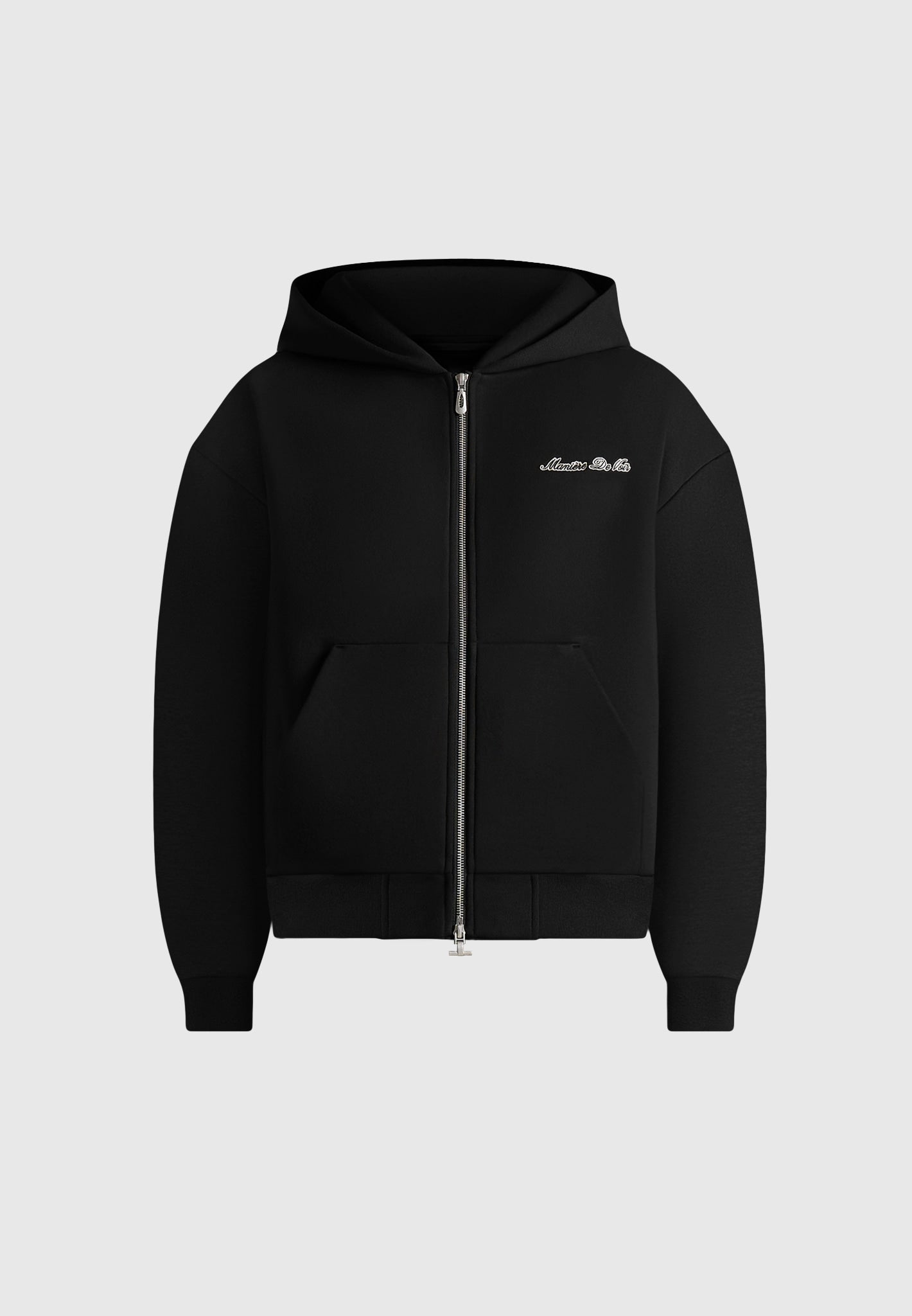 Zia - Unisex Signature Relaxed Fit Zip Hoodie - Black