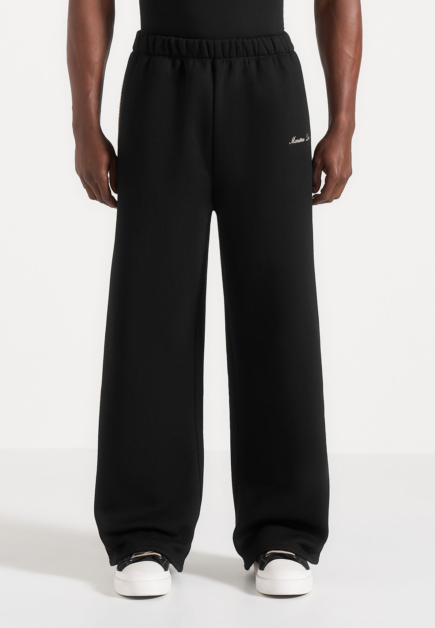 Morgan - Unisex Whipstitch Regular Joggers - Black