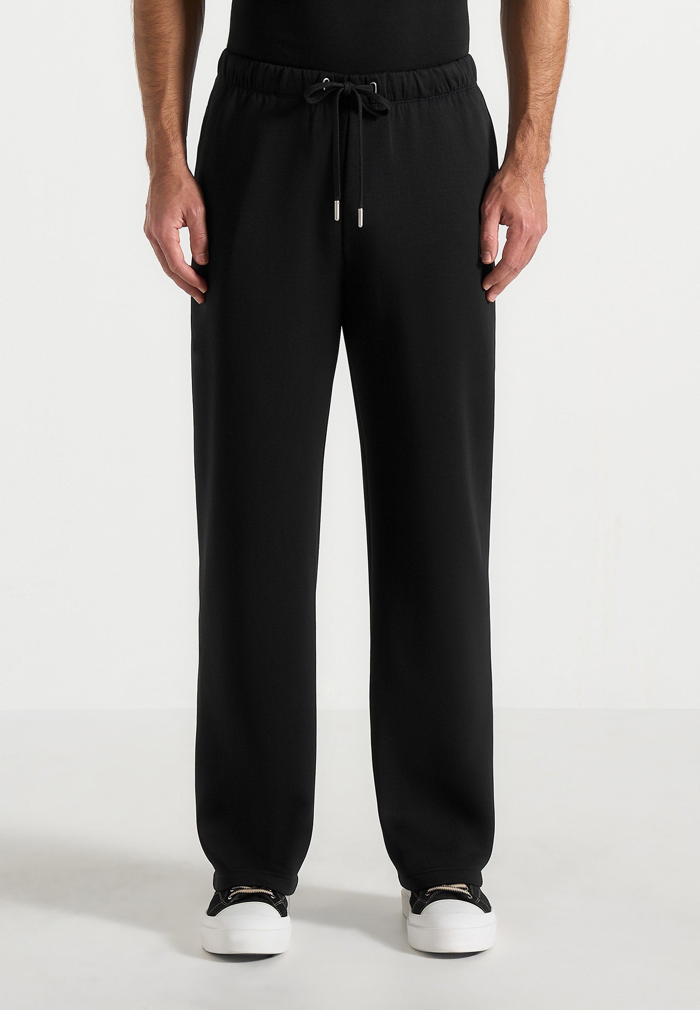 Avery - Unisex Neoprene Relaxed fit Sweatpants - Black