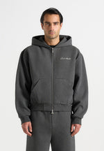 js002-unisex-signature-relaxed-fit-zip-hoodie-charcoal-grey