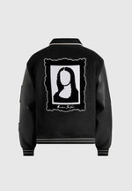 Mona Lisa - Wool Blend Varsity Jacket - Black