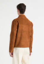 Suede Jacket with Revere Collar - Fawn