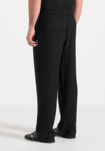 Addison - Unisex Textured Relaxed Fit Pants - Black