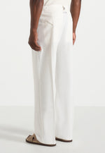 Pierre - Twin Pleat Linen Pants - White