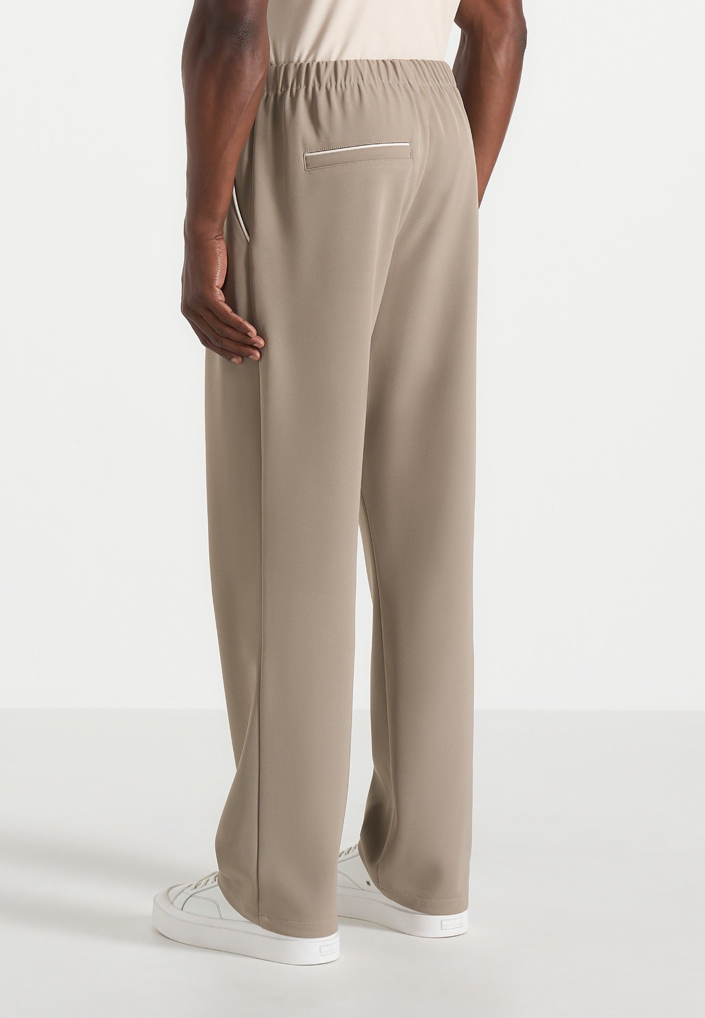 Signature Piped Track Pants - Taupe