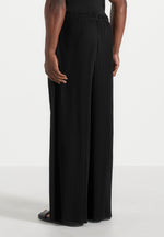 Jonas - Pleated Wide Leg Pants - Black