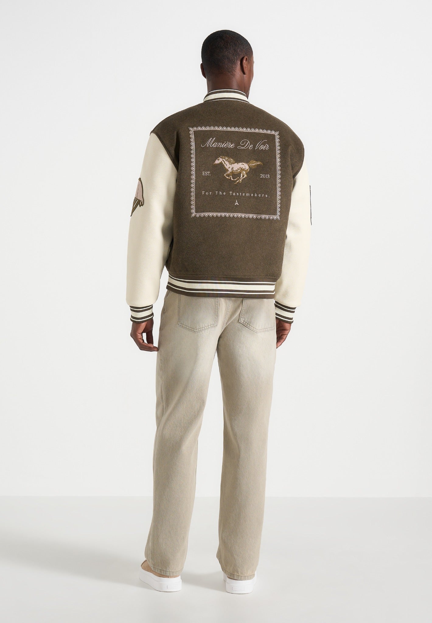 Equestrian - Wool-Blend Varsity Jacket - Olive