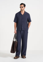 Harley - Unisex Textured Revere Shirt - Navy