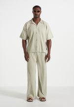 Justin - Pleated Boxy Shirt - Sage
