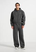 js002-unisex-signature-relaxed-fit-zip-hoodie-charcoal-grey