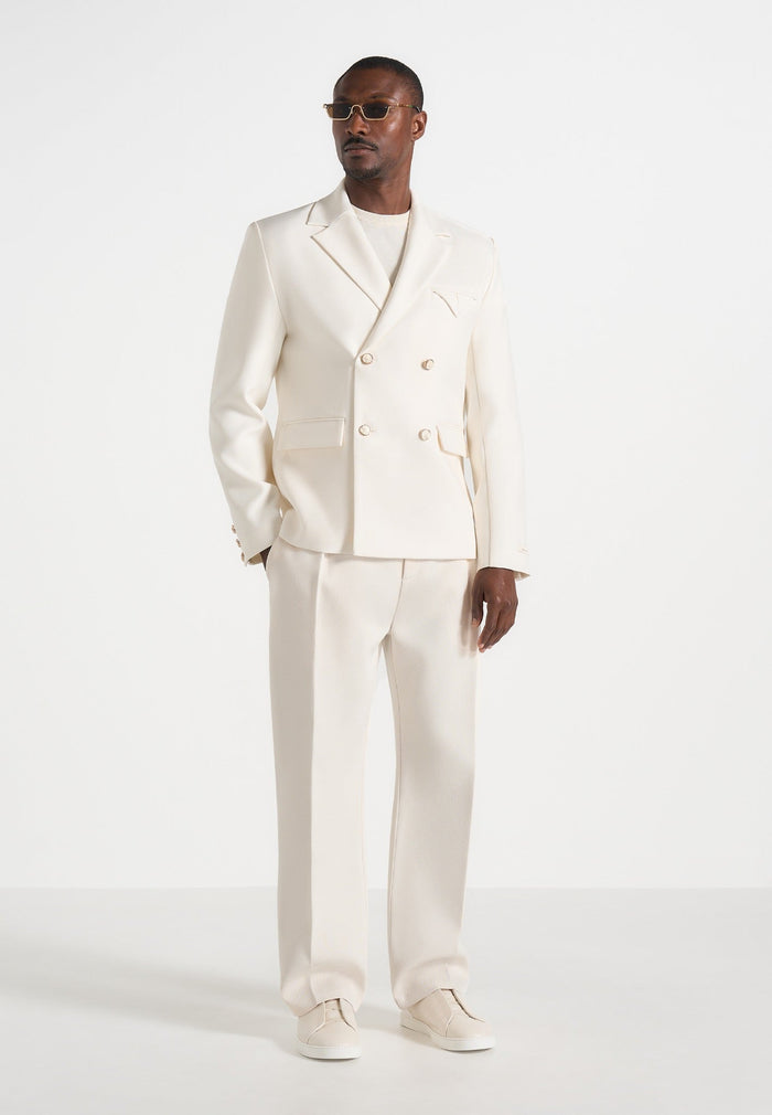 Didier - Double Breasted Tailored Suit Jacket - Off White