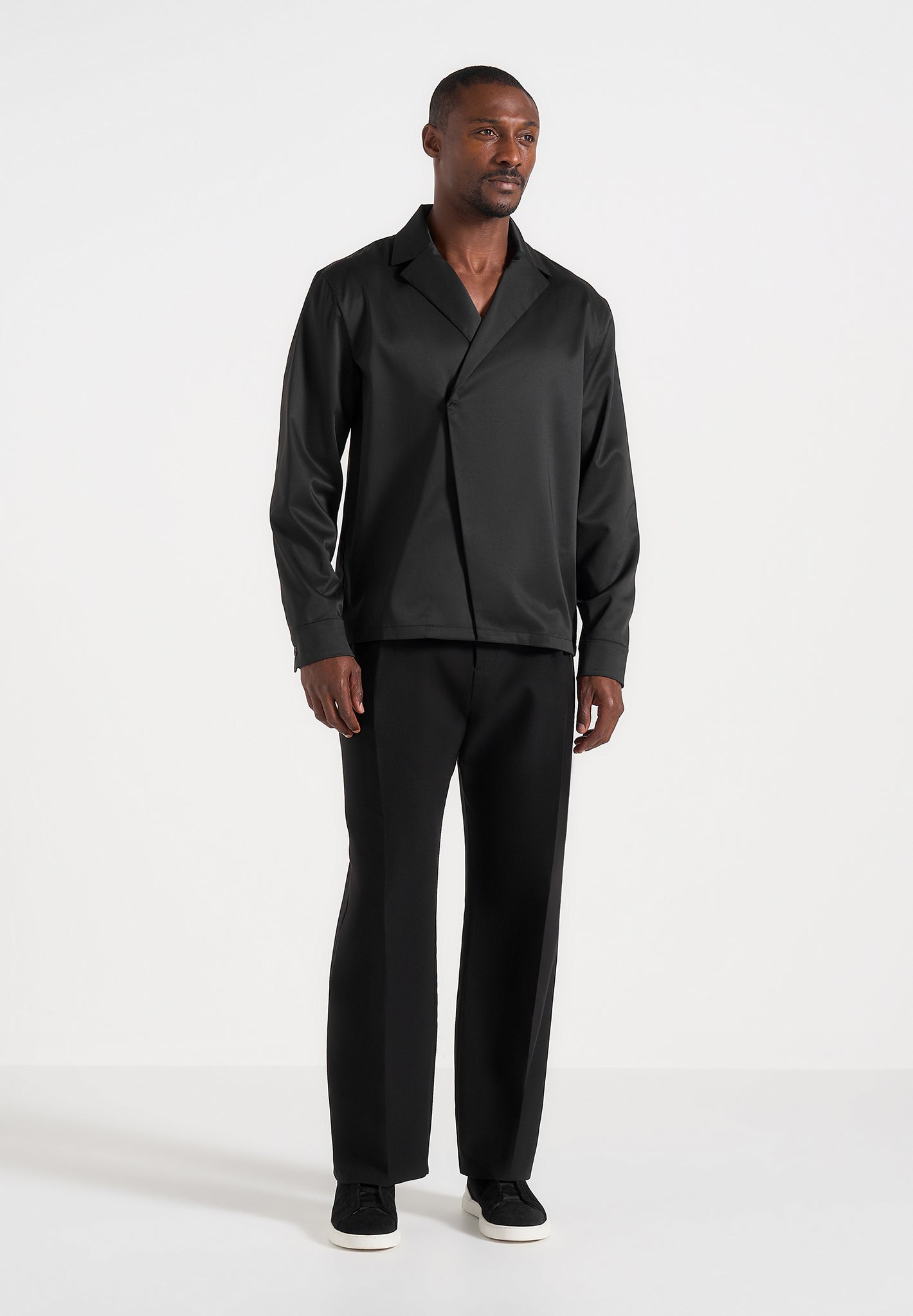 Constant - Satin Shirt - Black | Manière De Voir USA