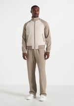 Signature - Piped Track Jacket - Taupe/Beige