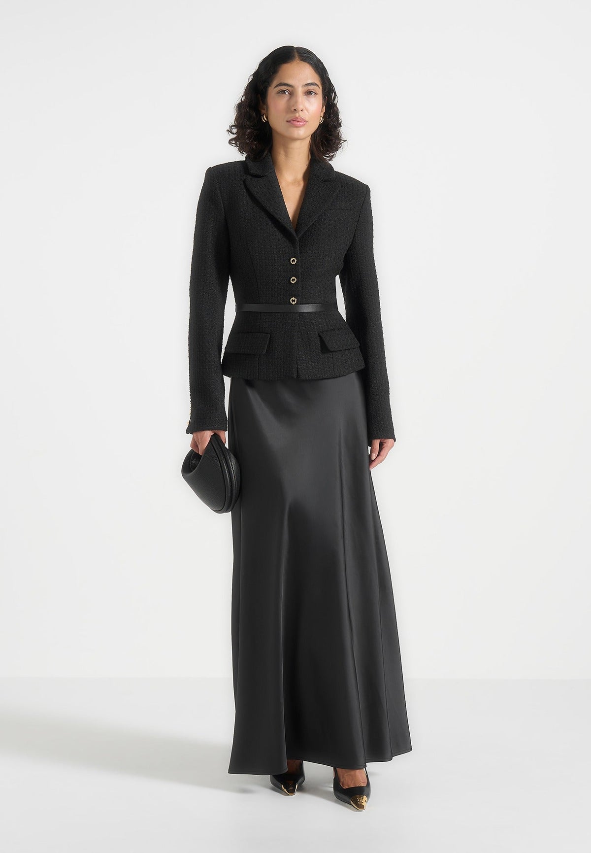 grace-boucle-and-satin-belted-blazer-maxi-dress-black