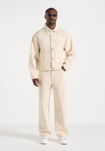 DN002 - Relaxed Fit Denim Jeans - Cream