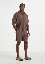 Drew - Pleated Shorts - Brown