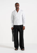 Valen - Applique Detail Long Sleeve Shirt - White