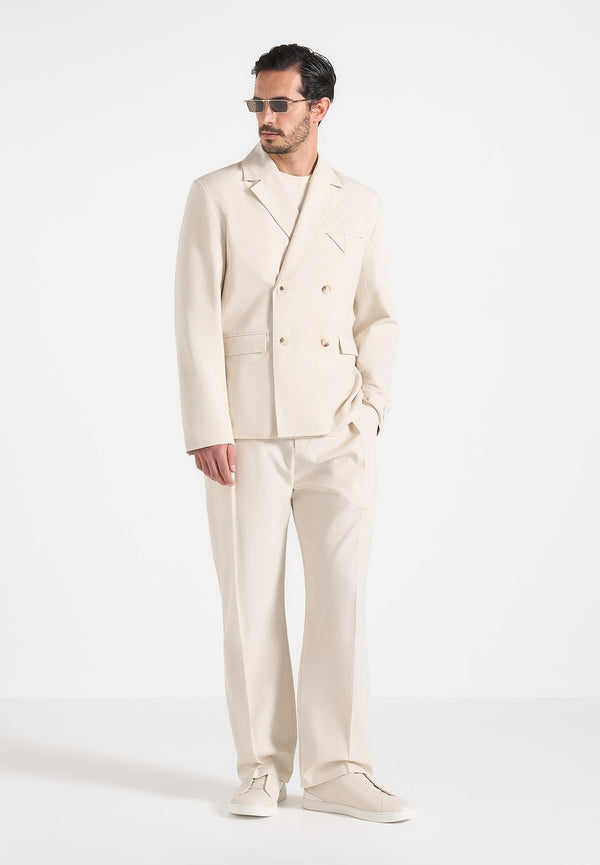 Didier - Double Breasted Linen Jacket - Natural