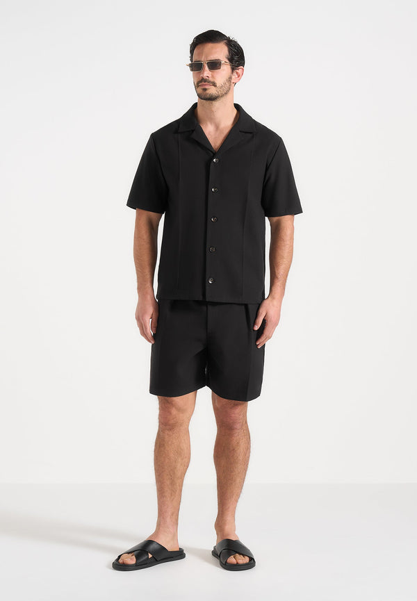Felix - Tailored Shirt With Crease - Black