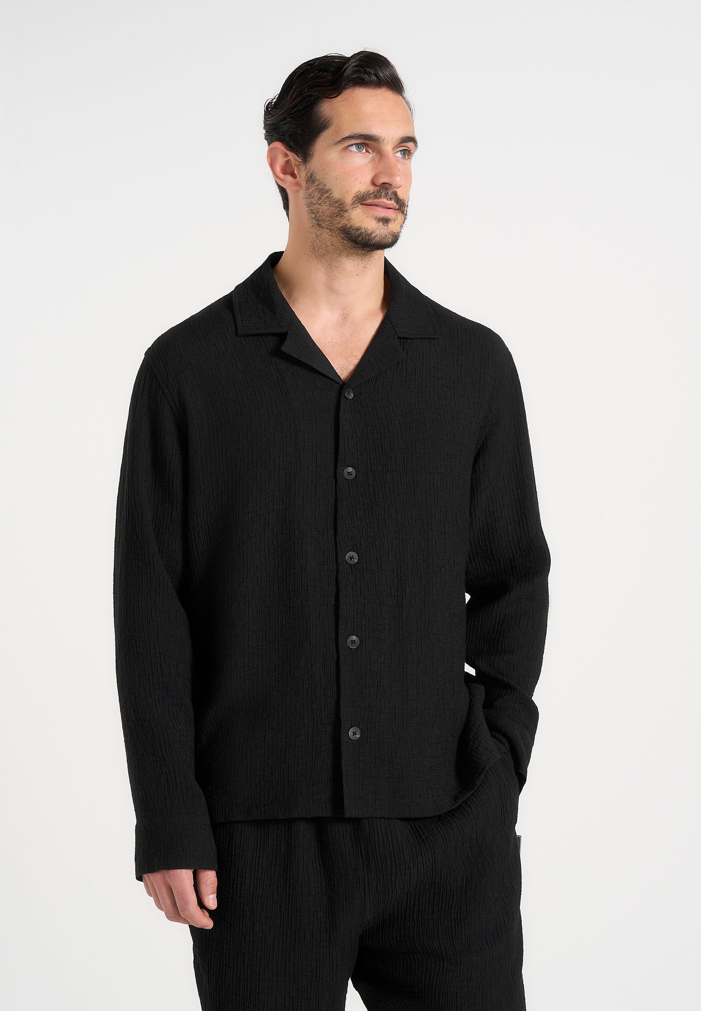 bailey-unisex-textured-long-sleeve-shirt-black